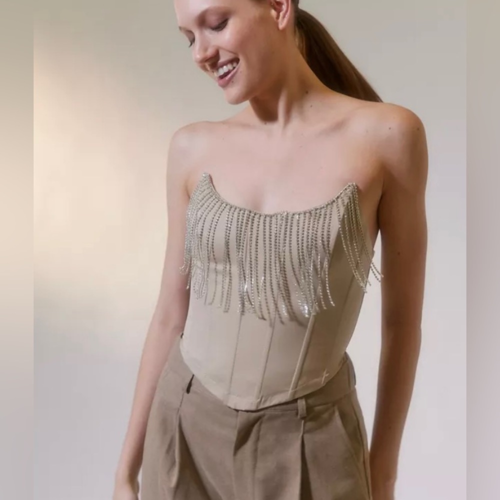 Urban Outfitters Diamond Fringe Corset Top